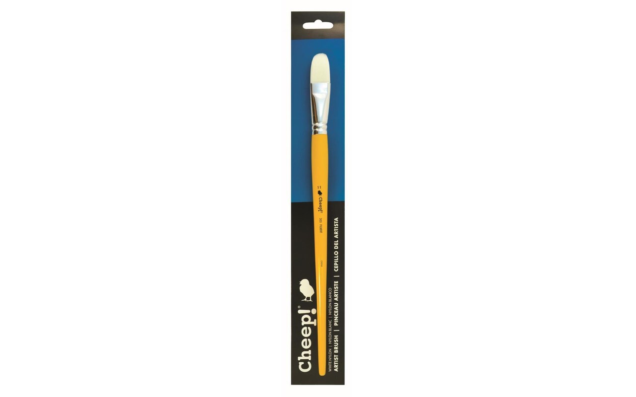 Cheep! White Nylon LH Filbert #11 Paint Brush with Wood Handle - paint brushes for Acrylic , Oil or Watercolor - Face application, Nail Art